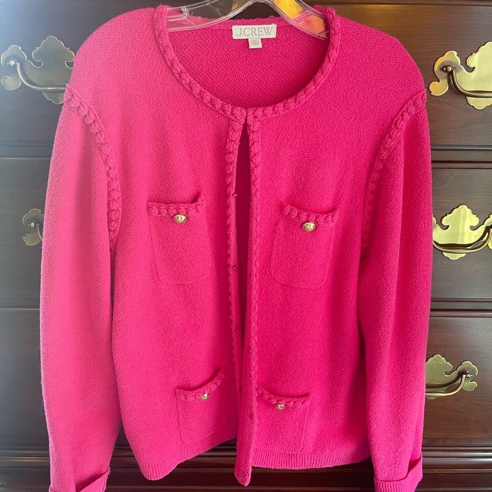J. Crew Pink Cardigan Lady Jacket